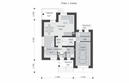 Проект одноэтажного дома с мансардой